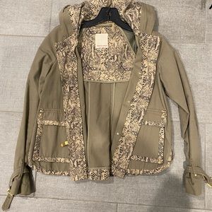 REBECCA TAYLOR canvas hooded trench